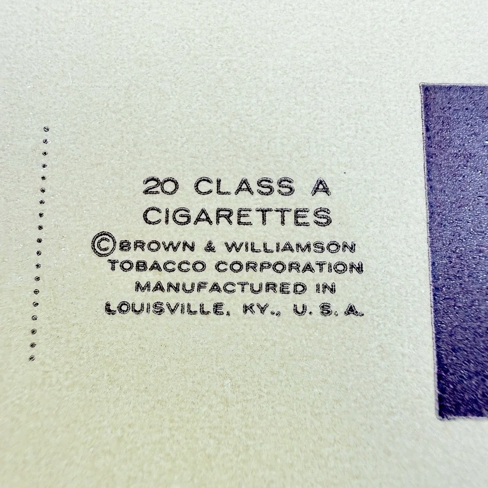Vintage Raleigh Cigarettes Packaging Label 1960s Filter Tip Soft Pack Paper